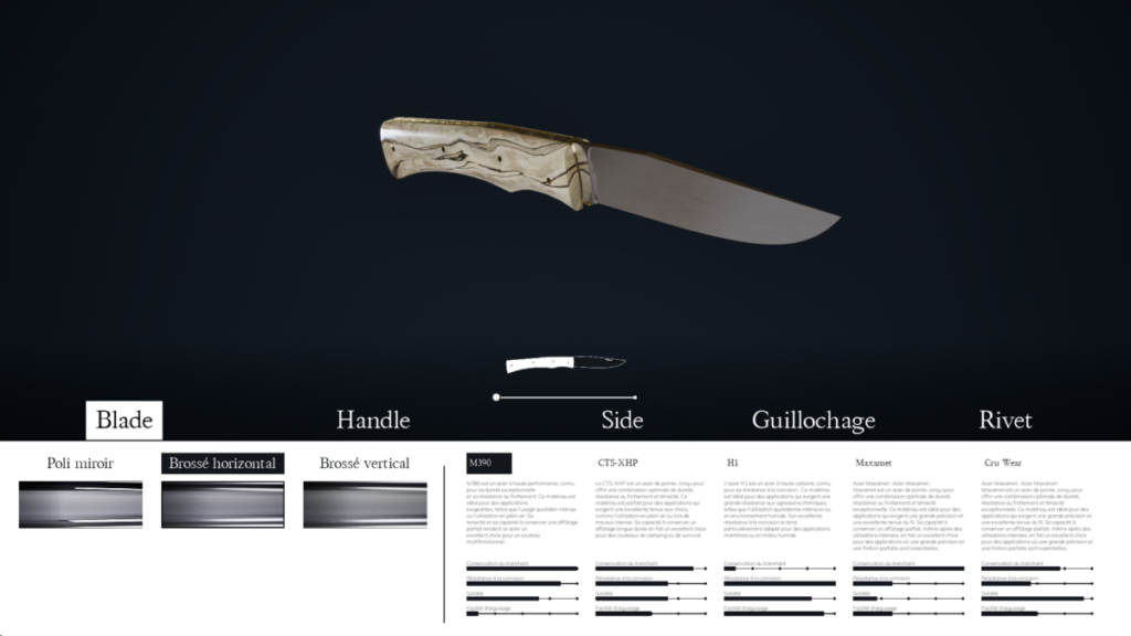 Configurateur de couteau Les Lames de Boivre - © ARKAI INTERACTIVE
